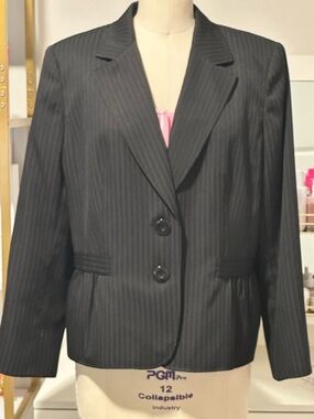 Jones Wear Black Pinstripe Women's Blazer